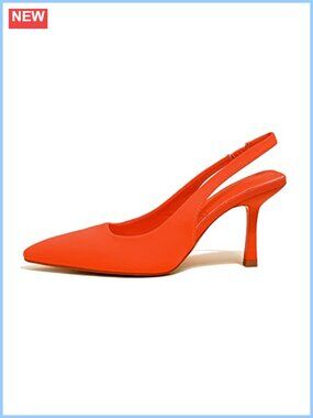 Slingback Kitten Heel Pointed Toe Pumps with Back Strap
